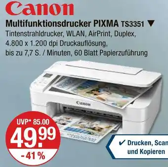 V Markt Canon multifunktionsdrucker pixma ts3351 Angebot