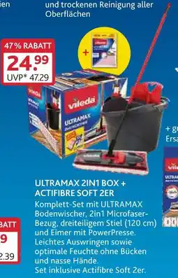 V Markt Vileda ultramax 2in1 box + actifibre soft 2er Angebot
