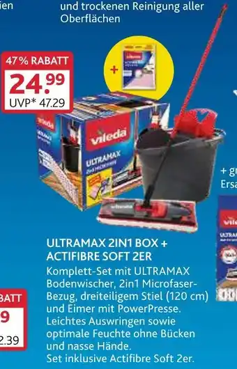 V Markt Vileda ultramax 2in1 box + actifibre soft 2er Angebot