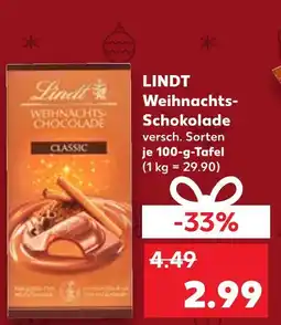 Kaufland Lindt weihnachts-schokolade classic Angebot