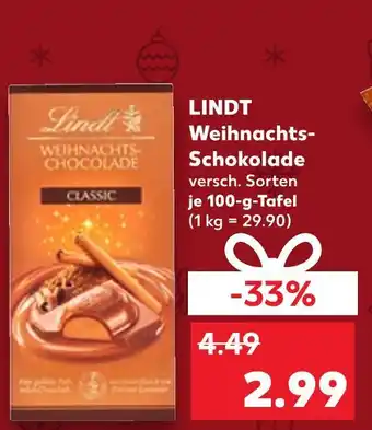 Kaufland Lindt weihnachts-schokolade classic Angebot