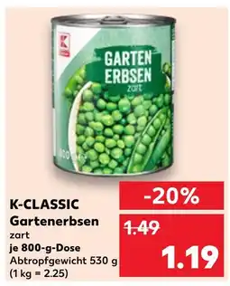 Kaufland K-classic gartenerbsen zart Angebot