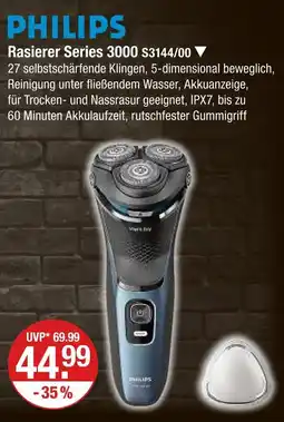 V Markt Philips rasierer series 3000 s3144/00 Angebot