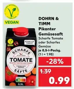 Kaufland Dohrn & timm pikanter gemüsesaft scharfe tomate Angebot