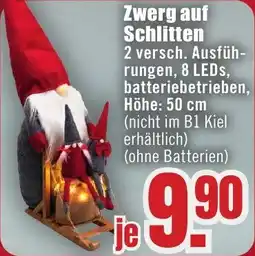 B1 Discount Baumarkt Zwerg auf Schlitten Angebot