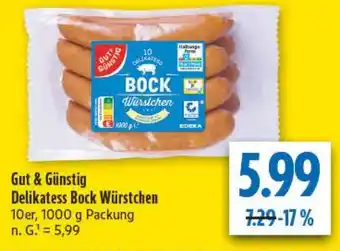 diska Gut & Günstig Delikatess Bock Würstchen Angebot