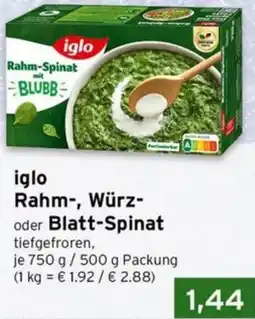 CAP Markt iglo Rahm-, Würz- oder Blatt-Spinat Angebot