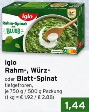 CAP Markt iglo Rahm-, Würz- oder Blatt-Spinat Angebot