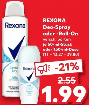 Kaufland REXONA Deo-Spray oder Roll-On Angebot