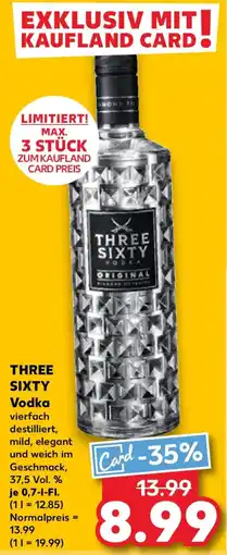 Kaufland THREE SIXTY Vodka Angebot