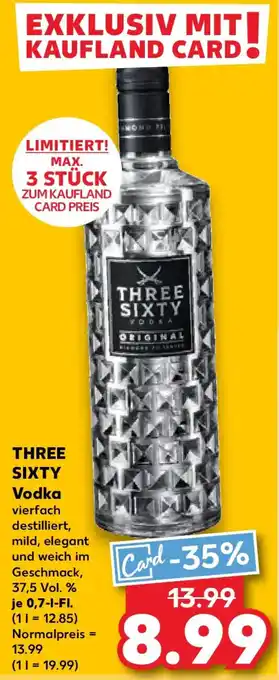 Kaufland THREE SIXTY Vodka Angebot