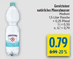 diska Gerolsteiner natürliches Mineralwasser Angebot