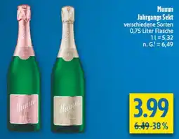 diska Mumm Jahrgangs Sekt Angebot