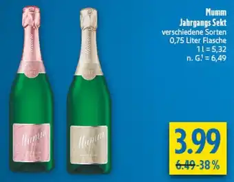diska Mumm Jahrgangs Sekt Angebot