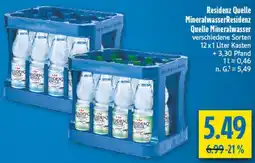 diska Residenz Quelle MineralwasserResidenz Quelle Mineralwasser Angebot