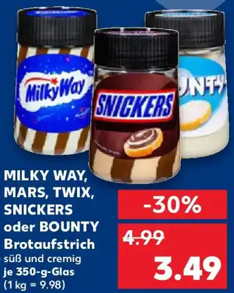 Kaufland MILKY WAY, MARS, TWIX, SNICKERS oder BOUNTY Brotaufstrich Angebot