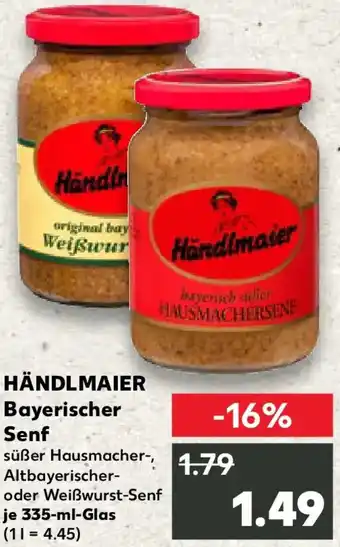 Kaufland HÄNDLMAIER Bayerischer Senf Angebot