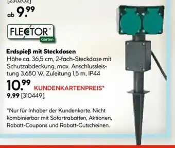 Hellweg FLECTOR Garten Erdspieß mit Steckdosen Angebot