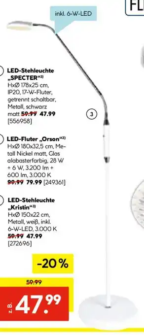 Hellweg 3 LED-Stehleuchte „Kristin" Angebot