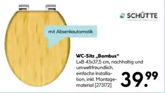 Hellweg SCHÜTTE WC-Sitz,,Bambus" Angebot