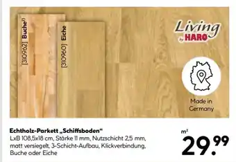 Hellweg Living by HARO Echtholz-Parkett,,Schiffsboden" Angebot