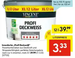 Hellweg VINCENT Innenfarbe,,Profi Deckweiß" Angebot