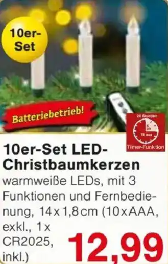 Jawoll 10er-Set LED- Christbaumkerzen Angebot