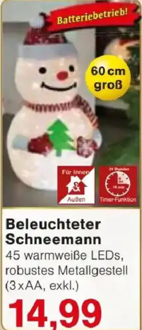 Jawoll Beleuchteter Schneemann Angebot
