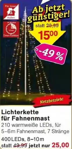 Jawoll Lichterkette für Fahnenmast Angebot