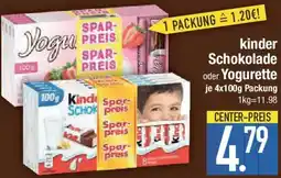 E-Center kinder Schokolade oder Yogurette Angebot