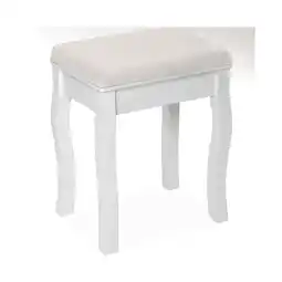 Netto Marken-Discount tectake Schminkhocker, Vintage, Kunstlederbezug mit Rosenmuster, 40 x 30 x 51 cm Angebot