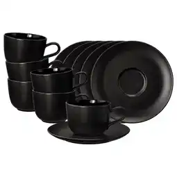 Netto Marken-Discount Seltmann Weiden Kaffeetassen mit Untertassen Liberty Velvet Black 260 ml 6er Set Angebot