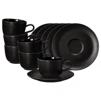 Netto Marken-Discount Seltmann Weiden Kaffeetassen mit Untertassen Liberty Velvet Black 260 ml 6er Set Angebot