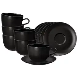 Netto Marken-Discount Seltmann Weiden Milchkaffeetassen mit Untertassen Liberty Velvet Black 400 ml 6er Set Angebot