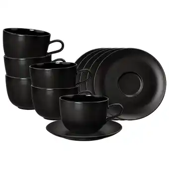Netto Marken-Discount Seltmann Weiden Milchkaffeetassen mit Untertassen Liberty Velvet Black 400 ml 6er Set Angebot