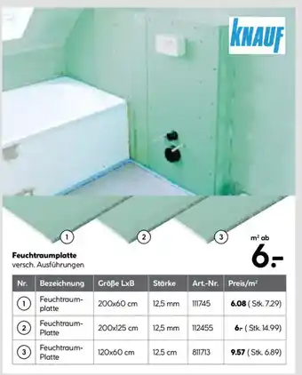 Hellweg KNAUF Feuchtraumplatte Angebot