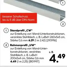 Hellweg Rahmenprofil,,UW" Angebot