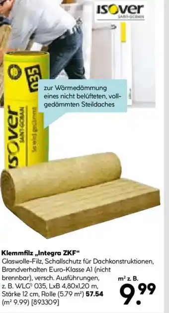 Hellweg Isover Klemmfilz,,Integra ZKF" Angebot