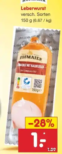 Netto Marken-Discount Leberwurst Angebot