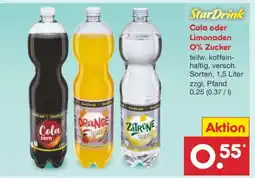 Netto Marken-Discount StarDrink Cola oder Limonaden 0% Zucker Angebot