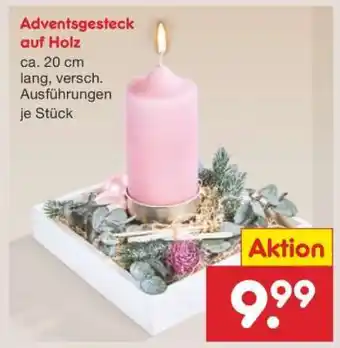 Netto Marken-Discount Adventsgesteck auf Holz Angebot