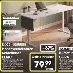 Netto Marken-Discount Höhenverstellbarer Schreibtisch ELMO Angebot