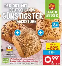 Netto Marken-Discount Weltmeister-, Sonnenblumen-, Roggen- oder Kürbiskernbrötchen Angebot