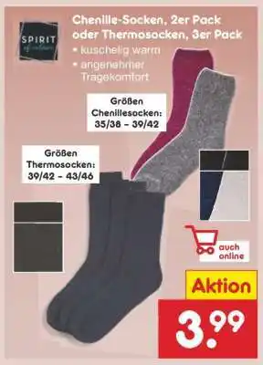 Netto Marken-Discount Chenille-Socken, 2er Pack oder Thermosocken, 3er Pack Angebot