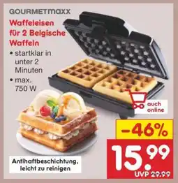 Netto Marken-Discount Waffeleisen für 2 Belgische Waffeln Angebot