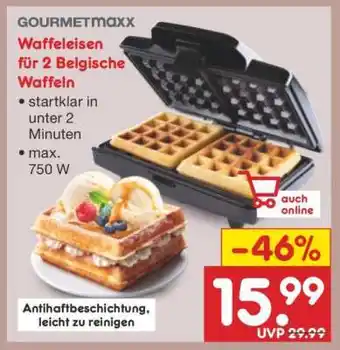 Netto Marken-Discount Waffeleisen für 2 Belgische Waffeln Angebot