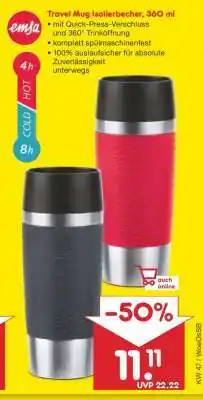 Netto Marken-Discount Travel Mug Isolierbecher, 360 ml Angebot