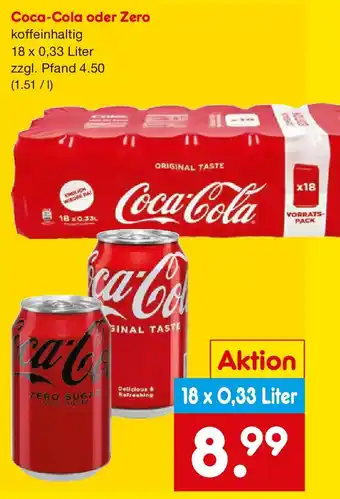 Netto Marken-Discount Coca-Cola oder Zero Angebot