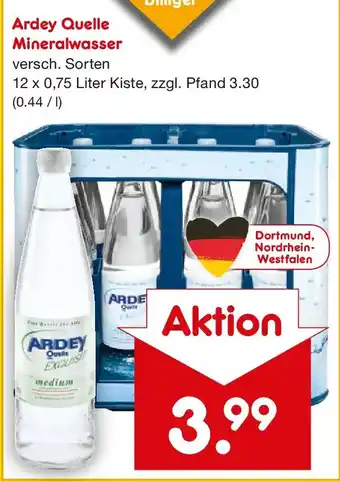 Netto Marken-Discount Ardey Quelle Mineralwasser Angebot