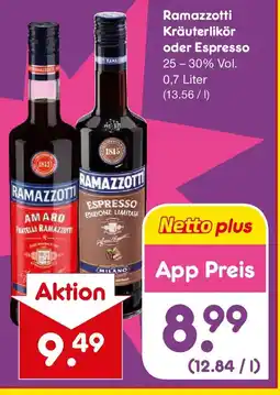 Netto Marken-Discount Ramazzotti Kräuterlikör oder Espresso Angebot